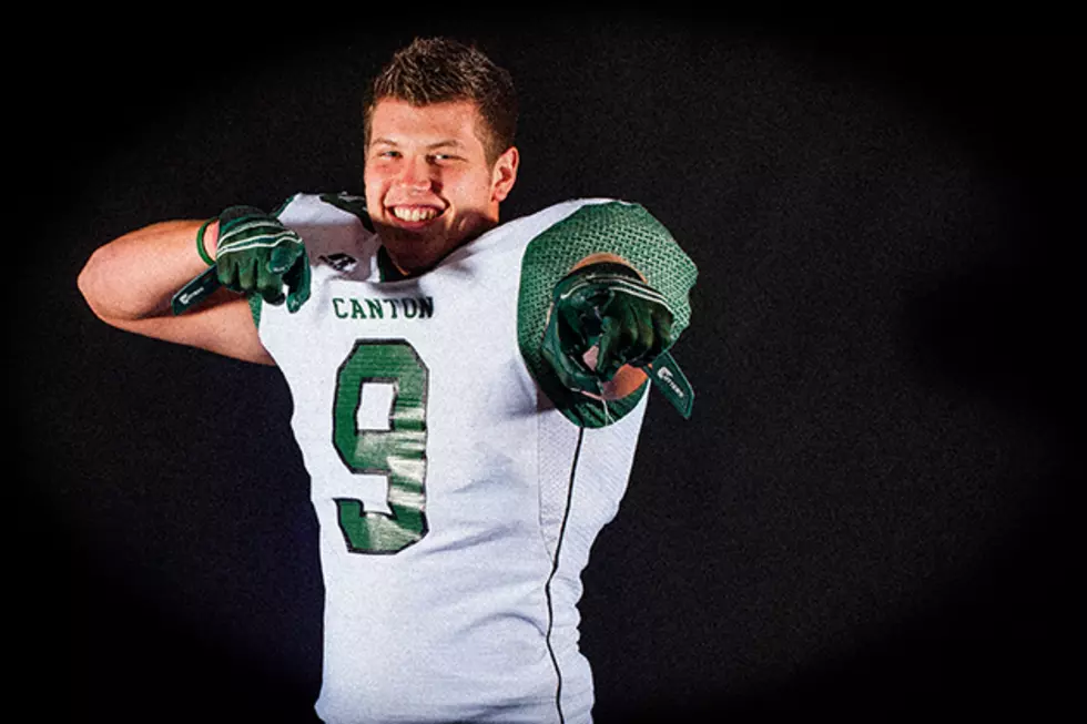 Canton defensive end, tight end and North Texas verbal commitment Samuel Miller. (Christopher R. Vinn, ETSN.fm)