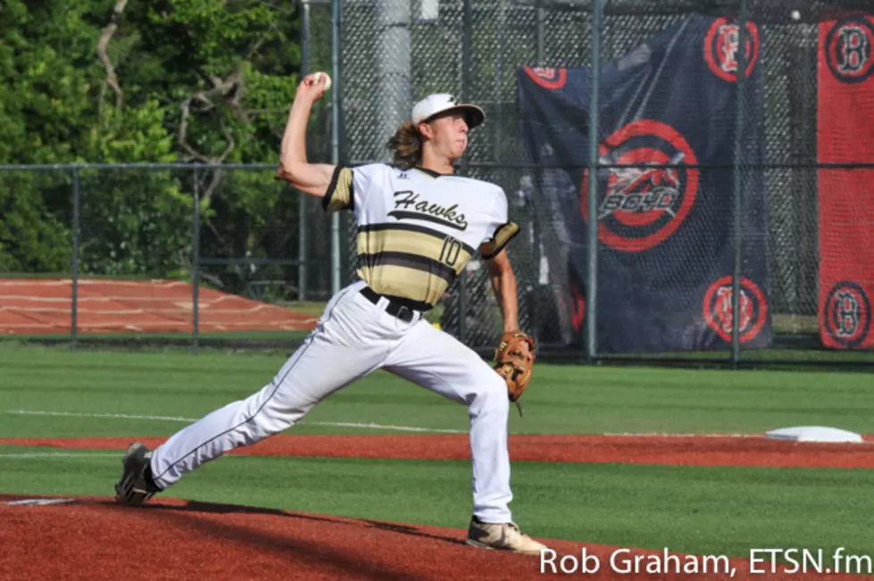 Hawks ace Caleb Bolden pitched a two-hitter on 101 throws and earned a complete game in the win.